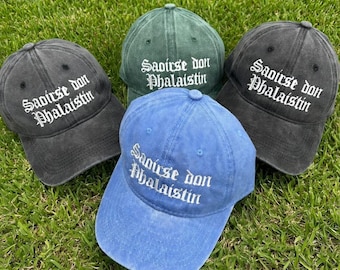 Saoirse Don Phalaistín Embroidered Hat, Freedom For Palestine Baseball Cap, Gaelic Statement Headwear, Human Rights Activist Gift Hat