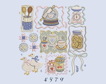 Diseño de bordado de abuela inspirado en los años 90, diseño de ganso de abuela, archivos de máquina de ganso de arte popular cottagecore, descarga digital de Coquette Grandma Core