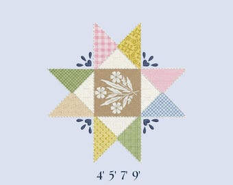 Diseño de inspiración vintage bordado, diseño de decoración de segunda mano, archivos de máquina inspirados en Cottagecore acolchados de los años 90, divertidos animales de Cottagore digitales