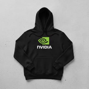 Sudadera con capucha con logo de NVIDIA, sudadera con estampado tecnológico, sudadera con capucha para gamers, regalo para jugadores de PC, ropa urbana con tecnología de IA, sudadera unisex con capucha