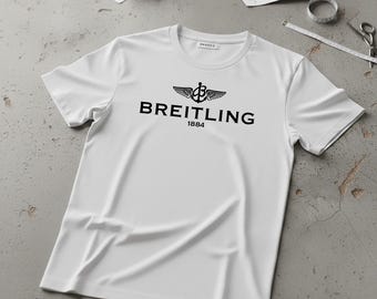 Breitling 1884 Aviation Style T-Shirt, Minimalist Logo Graphic Tee