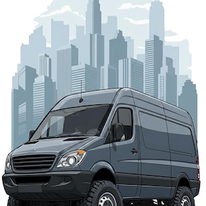 Freightliner Sprinter Van Wall Art – Digital Download | Printable Van Life Artwork | PNG JPG PDF
