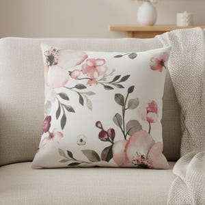 Kuddfodral av 100 % bomull, 40 x 40 cm, blommönster, vår/påsk, säsongsbetonad, för soffa/vardagsrum, dekorativ kudde, Oeko-Tex-certifierad