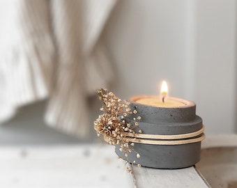 Handcrafted Concrete  Mini Planter/Candle Holder