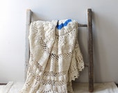 Vintage Round Crochet Tablecloth
