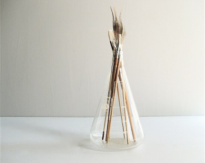 Vintage Glass Lab Beaker Etsy