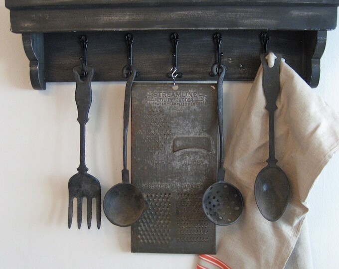 Reserved Vintage Kitchen Utensils and Shelf Etsy