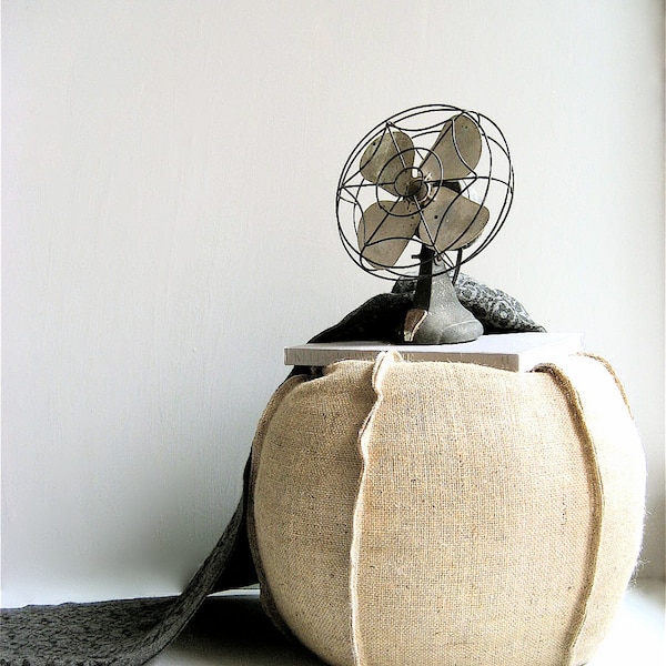 Burlap Pouf/Ottoman