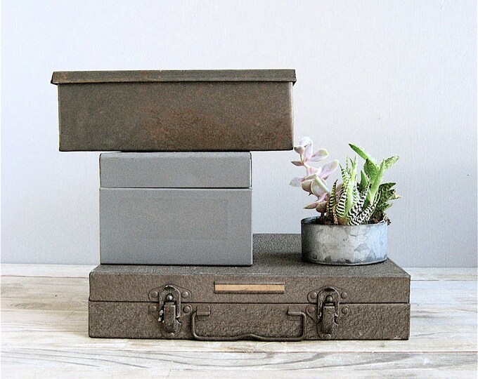 RESERVED Vintage Collection Metal Boxes - Etsy