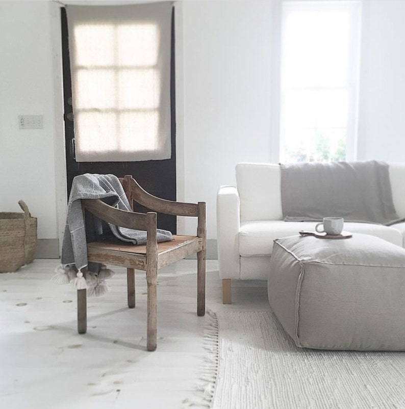 Hemp Ottoman Pouf, Floor Pillow image 1