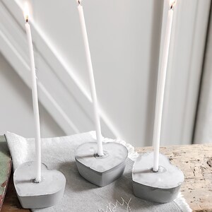 Handcrafted Concrete Star Heart Candle/Inciense Holder Set of Three image 3