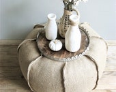 Burlap XLarge 24" Pouf/Ottoman, Bodenkissen