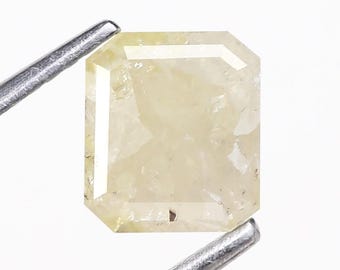 1.56 Carat Natural Emerald Cut Salt And Pepper Diamond 7.10 MM