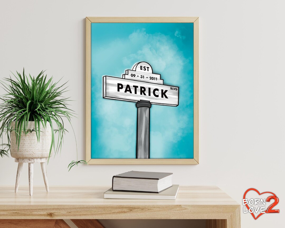 Strret Sign Photo Cards Personalized Street Sign Art Print: Custom Name & Date, Anniversary ...