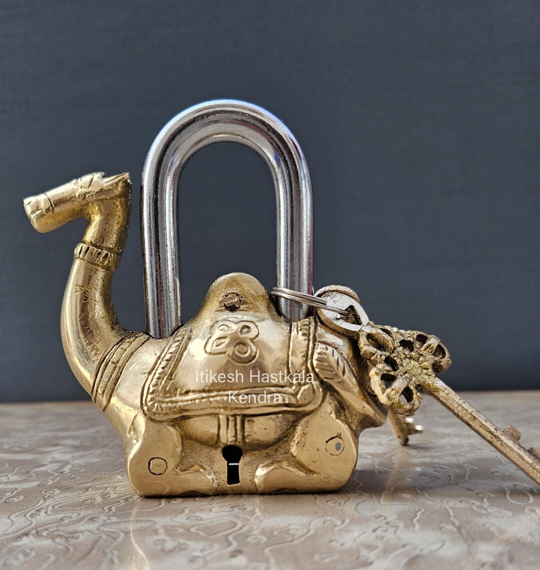 Brass Camel Design Padlock With Keys, Traditinal Vintage Animal Shaped ...