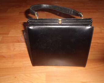 sac à main Vintage sac à main noir en cuir bienen davis
