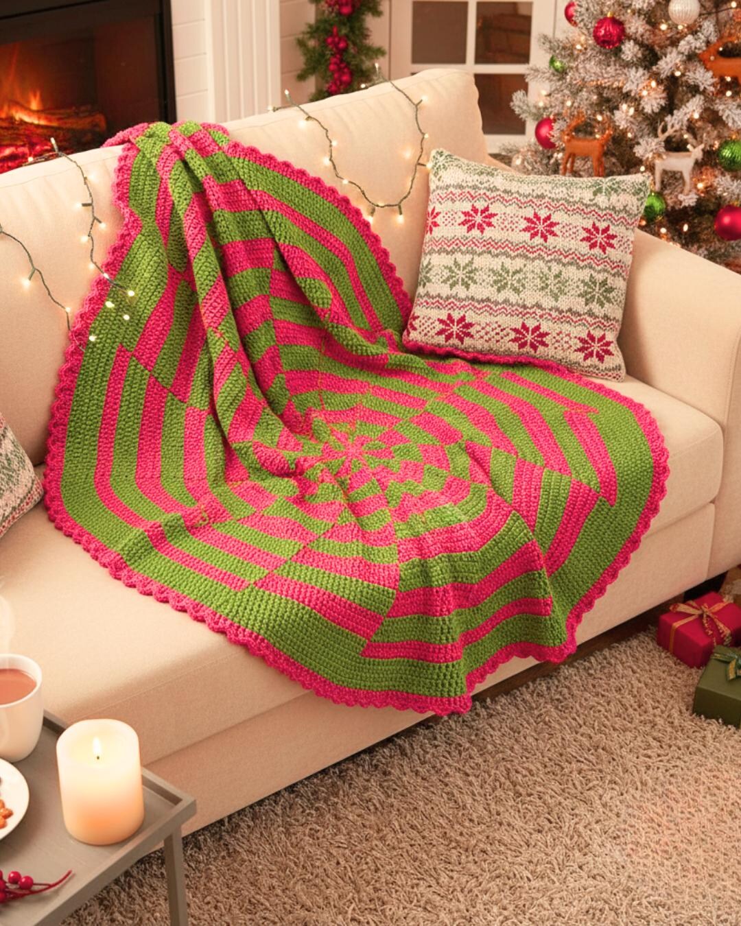 Crochet Peppermint Pinwheel Afghan Pattern, Vintage Crochet Pattern ...