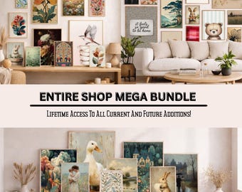 Whole Shop Wall Art Bundle -Gallery Wall Set -Lifetime Access Minimalist Vintage Prints -Mega Pack -Entire Shop Printable Digital Download