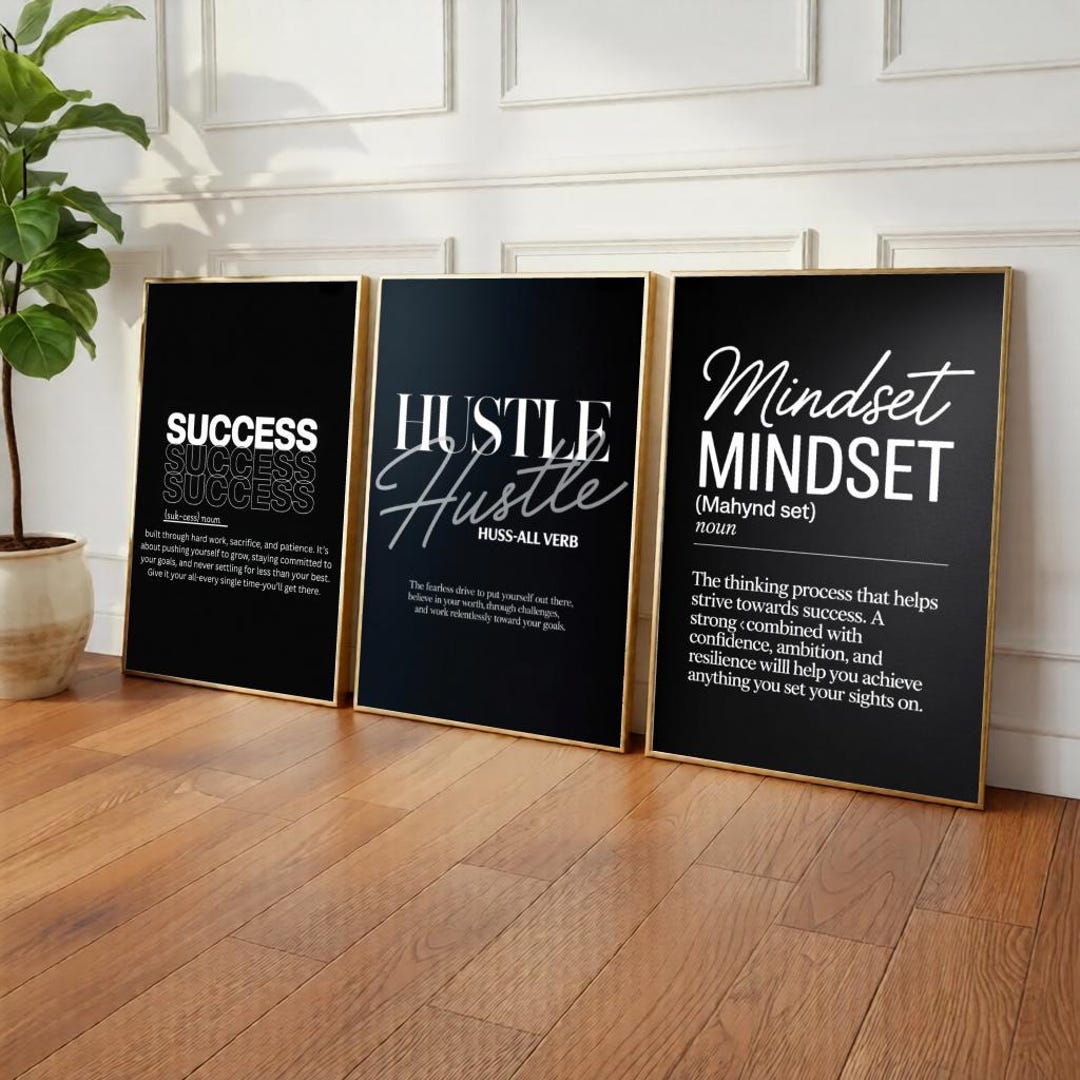 Minimalist Motivational Prints Set of 3 -3 Piece Wall Art of Mindset ...
