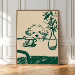 printable wall art, minimalist wall art, downloadable prints, retro kitchen print, gifts for dog lovers, digital download