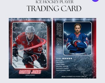 Hockey Trading Card Template, Customizable Canva Design (Digital Download Only)