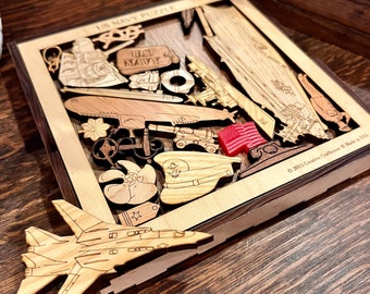 Wood Navy Puzzle Gift - 22 pcs, US Navy Gift, Navy Challenging Puzzle,  Navy Chief Gift, Brain Teaser, Navy Veteran Gift, Navy Retirement