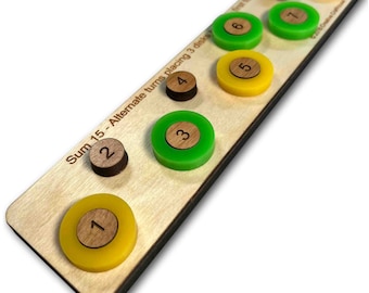 Sum 15 Math Game, Math Strategy Game, Fun Educational Toy, Tricky Puzzle, Math Teacher Game, Math Practice Gift, Classroom Decoration