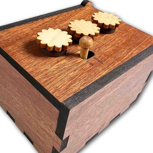 Pueblo Secret Lock Wood Puzzle Box Can You Open the Box Etsy