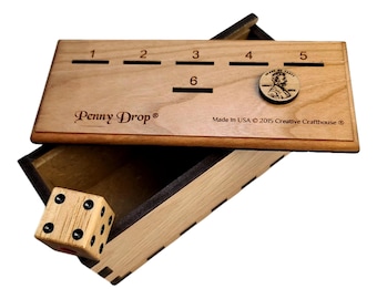 Penny Drop II game maple top with hardwood box