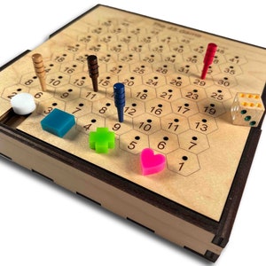 Christmas Gift for Kids | 45 Game & The Factors Game – 2 Math Games in 1 - Wooden Family Game | Personalize with Name - Education and Fun