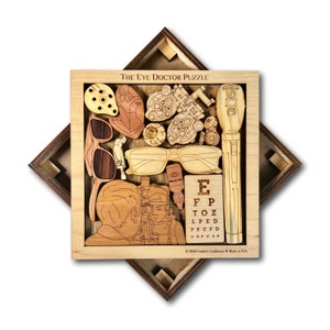 Eye Doctor Puzzle, Optometrist Gift, Optometry Decor, Eye Doctor Desk Gift, Personalized Wooden Puzzle, Thank You Gift, Optometry Puzzle