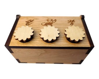 Escape Room Prop - Secret Stash Puzzle Box - Personalized Birthday Gift - Wooden Adult Puzzle - Dragon Wood Box - Unique Brain Teaser