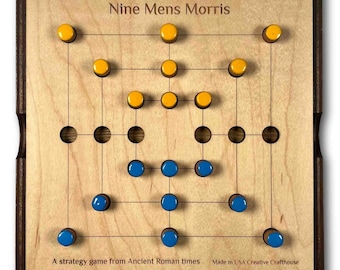 Neun Mens Morris Spiel, Antikes Rom Brettspiel, personalisiertes 9 Mens Morris Holzspiel, Strategie Brettspiel, Rasen Spiel, Römer Spiel, Mühlenspiel