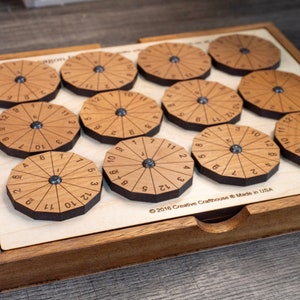 Impossible Math Puzzle for Adults, The Dodecagon Dilemma Brain Teaser Puzzle, 12 Laser Engraved Mahogany Disks Puzzle, Hard Puzzle, Birthday
