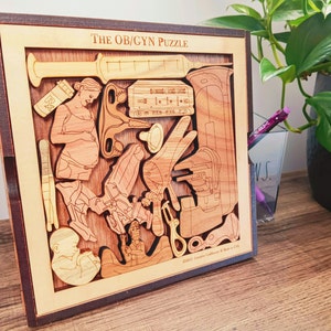 Personalized Gift For OB/GYN, Engraved Medical Puzzle, Obgyn Puzzle, Gynecologist Gift, Obgyn Doctor Puzzle, Obstetrician Gift, Doctor Gift