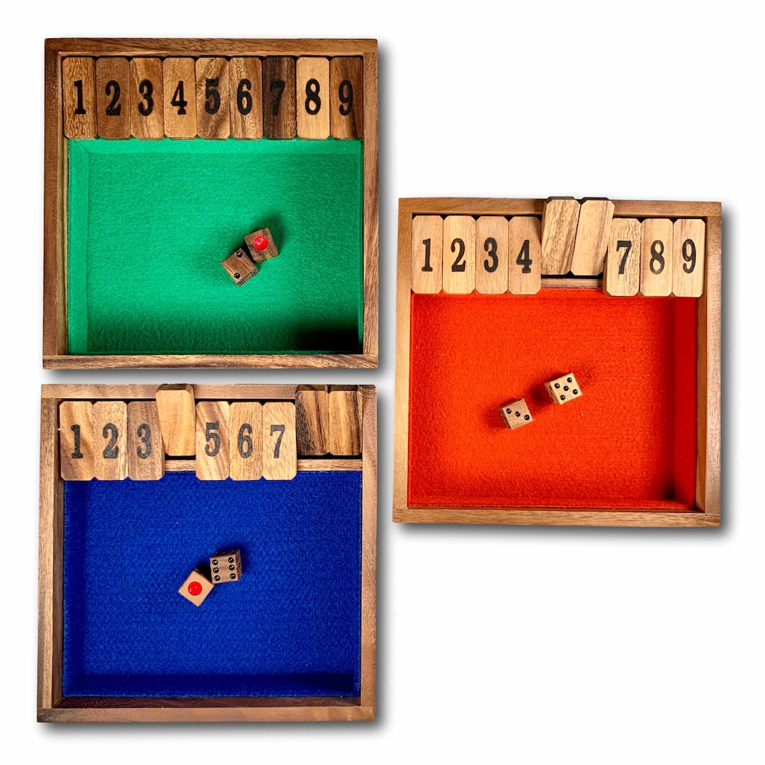 Shut the Box Wooden Dice Game - Classic Family & Pub Game ...