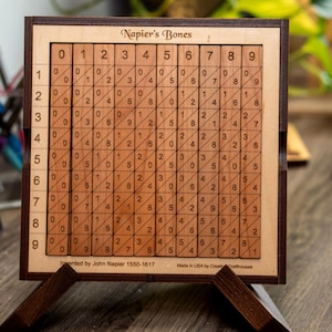 Napiers Bones, Engraved Math Puzzle, Solving Math Problem, Wooden Educational Tool, Montessori Math Toy, Personalized Mathematics Tool
