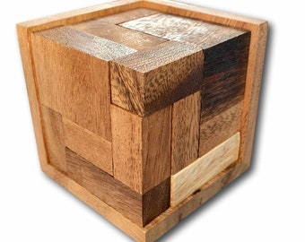 3D L Shaped Puzzle Cube - Unique 8 Pieces Brain Teaser by Prof. Rick Eason | CreativeCrafthouse Logic Game, 4x4x4 Challenge