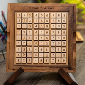 Personalized Sudoku Challenge Game, Wooden Sudoku, Family Game, Sudoku Gift, Puzzle Game, Number Puzzle, Logic Game, Mind Game, Sudoku Board
