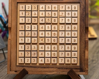 Personalized Sudoku Board, Sudoku Challenge Game, Wooden Sudoku, Family Game, Sudoku Gift, Puzzle Game, Number Puzzle, Logic Game, Mind Game
