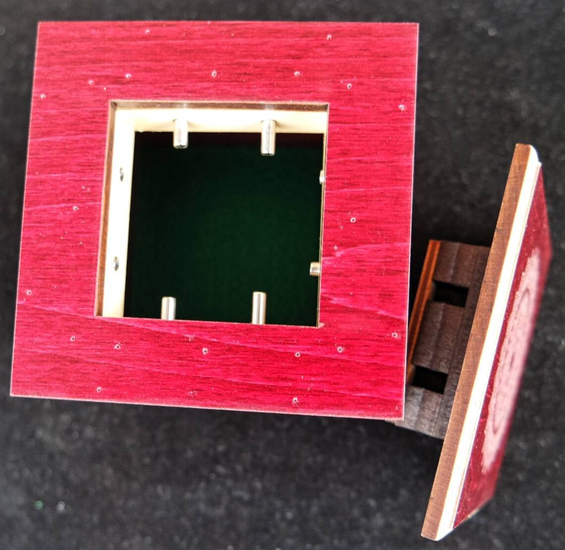 Secret Stash Puzzle Box Red Stained Maple Mandala Model Etsy