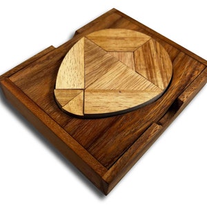 Gift for Easter Egg Puzzle 9 Piece Tangram Wooden Brain Teaser Puzzle