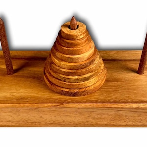 Tower Of Hanoi Puzzle, 9 Rings Puzzle, Wooden Puzzle, Hard Puzzle, Logic Puzzle, Hanoi Tower Game, Brain Game, Challenging Puzzle, Custom
