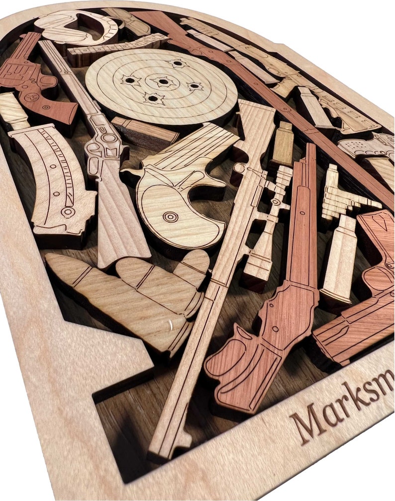 Marksman's Challenge wood picture frame puzzle