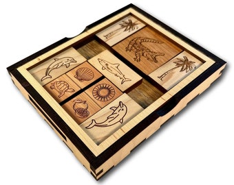 Holzschiebepuzzle, Schiebeblock-Denkspiel, Reisepuzzle, Lernholzspiel
