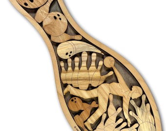 Puzzle di birilli da bowling, regali di bowling per uomini, puzzle di bowling personalizzato, regalo per giocatori di bowling, regalo per allenatore di bowling, premi di bowling, rompicapo