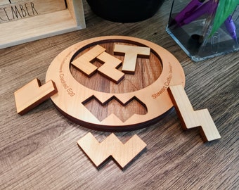 Cracked Egg Wooden Puzzle – A Difficult Puzzle for Adults - Unique 6 Piece Brain Teaser Designed by Stewart Coffin