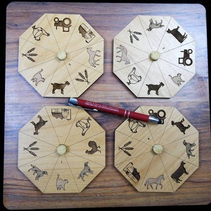 Match Four Jumbo Puzzle – Position Disks Such that All Touching Edges Match - Escape Room Game