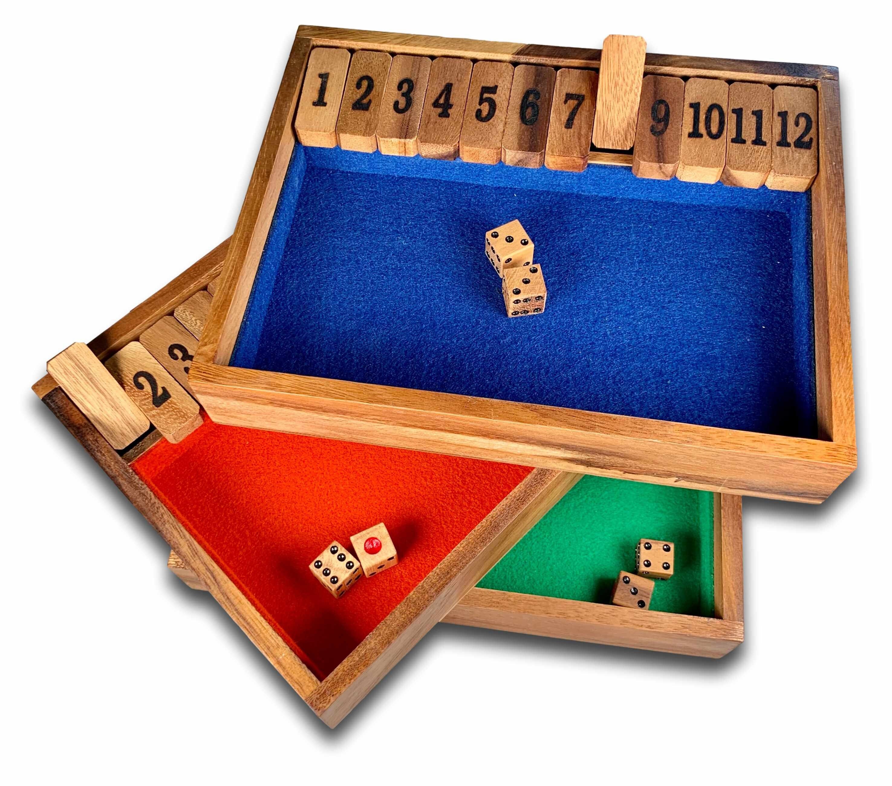 Shut the Box Game 1-12 Premium Family Game for All Ages 