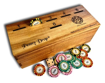 NEW Penny Drop Game – Extra Large Poker Chip Edition - Fun Family or Bar Game – can be personalized